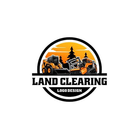 skid steer and mulching machine, land clearing equipment logo 